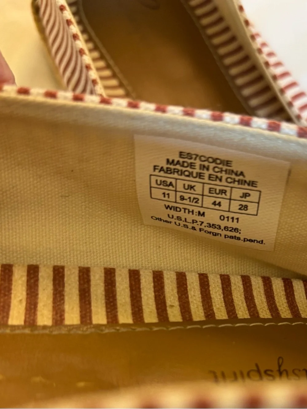Striped Espadrille Flats in Red and White - Casual Women Shoes
